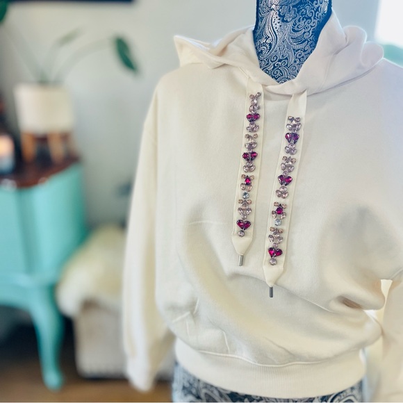 Express | Tops | Nwot Express Embellished Drawstring Hooded Pullover Hoodie  Sweatshirt Small | Poshmark